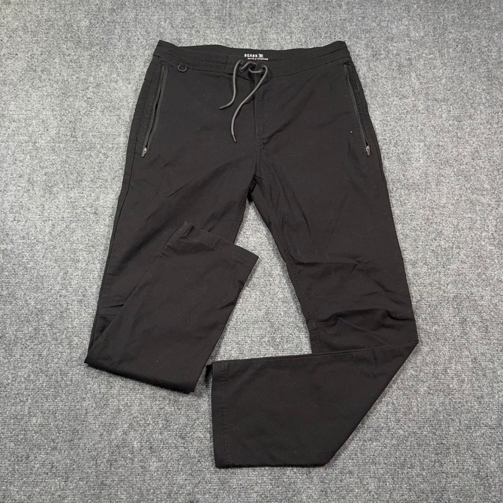Roark Layover 2.0 Travel Pants Mens 32 Stretch Adventure Chino Black Drawstring